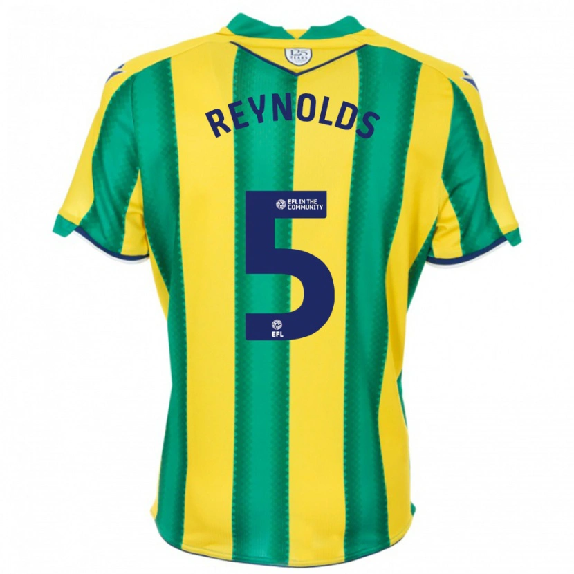 Danxen Bambino Maglia Taylor Reynolds #5 Giallo Verde Kit Gara Away 2025/26 Maglietta