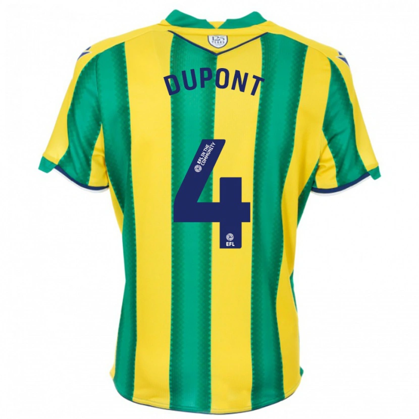 Danxen Bambino Maglia Noah Dupont #4 Giallo Verde Kit Gara Away 2025/26 Maglietta