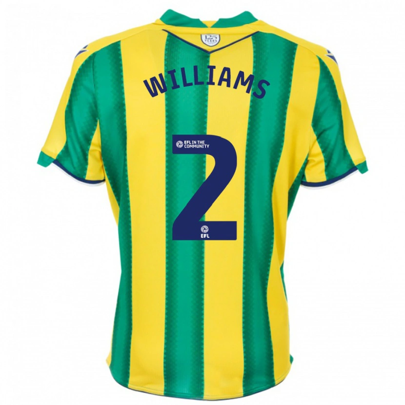 Danxen Bambino Maglia Alex Williams #2 Giallo Verde Kit Gara Away 2025/26 Maglietta