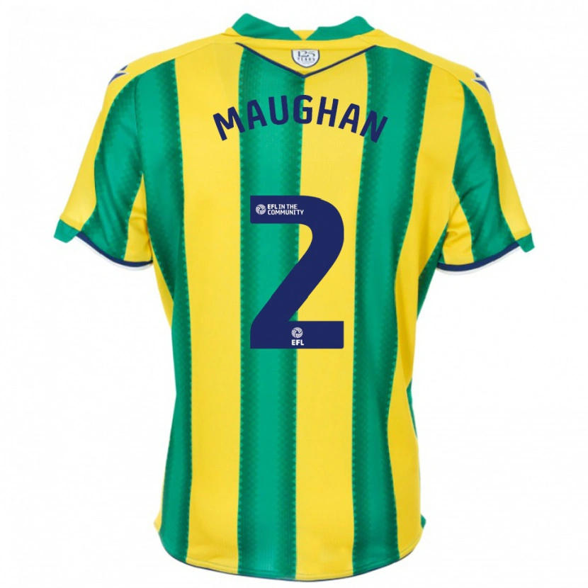 Danxen Bambino Maglia Alfie Maughan #2 Giallo Verde Kit Gara Away 2025/26 Maglietta