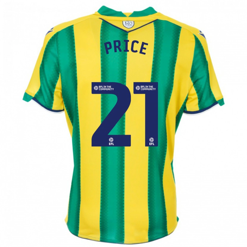 Danxen Bambino Maglia Isaac Price #21 Giallo Verde Kit Gara Away 2025/26 Maglietta