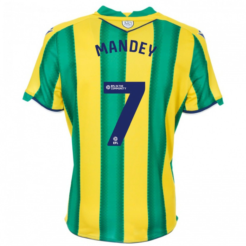Danxen Bambino Maglia Souleyman Mandey #7 Giallo Verde Kit Gara Away 2025/26 Maglietta