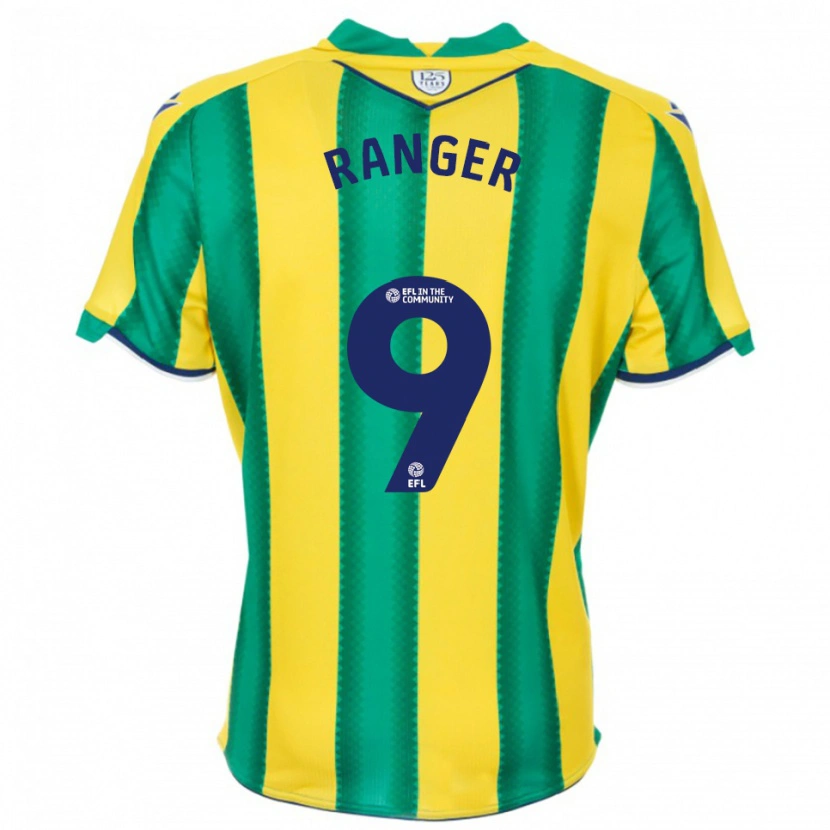 Danxen Bambino Maglia Donte Ranger #9 Giallo Verde Kit Gara Away 2025/26 Maglietta