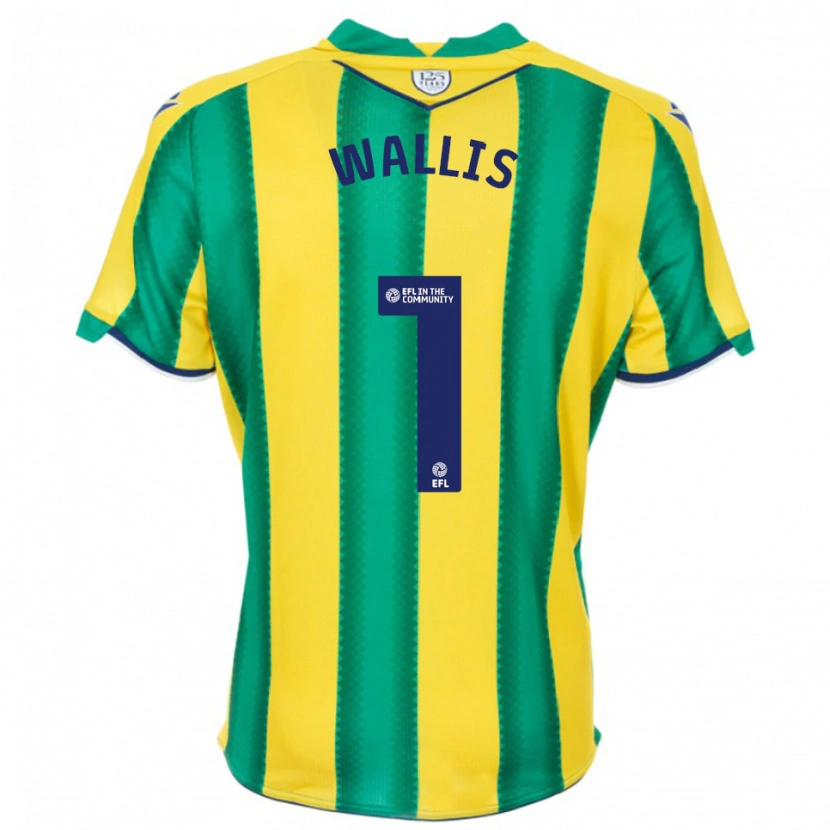 Danxen Bambino Maglia Joe Wallis #1 Giallo Verde Kit Gara Away 2025/26 Maglietta
