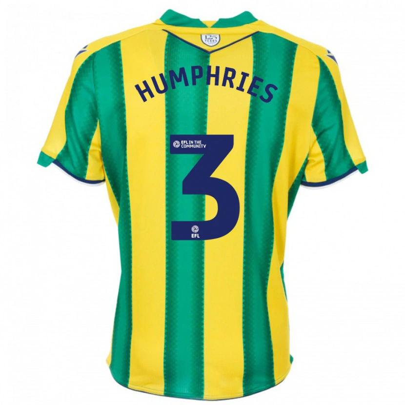 Danxen Bambino Maglia Evan Humphries #3 Giallo Verde Kit Gara Away 2025/26 Maglietta