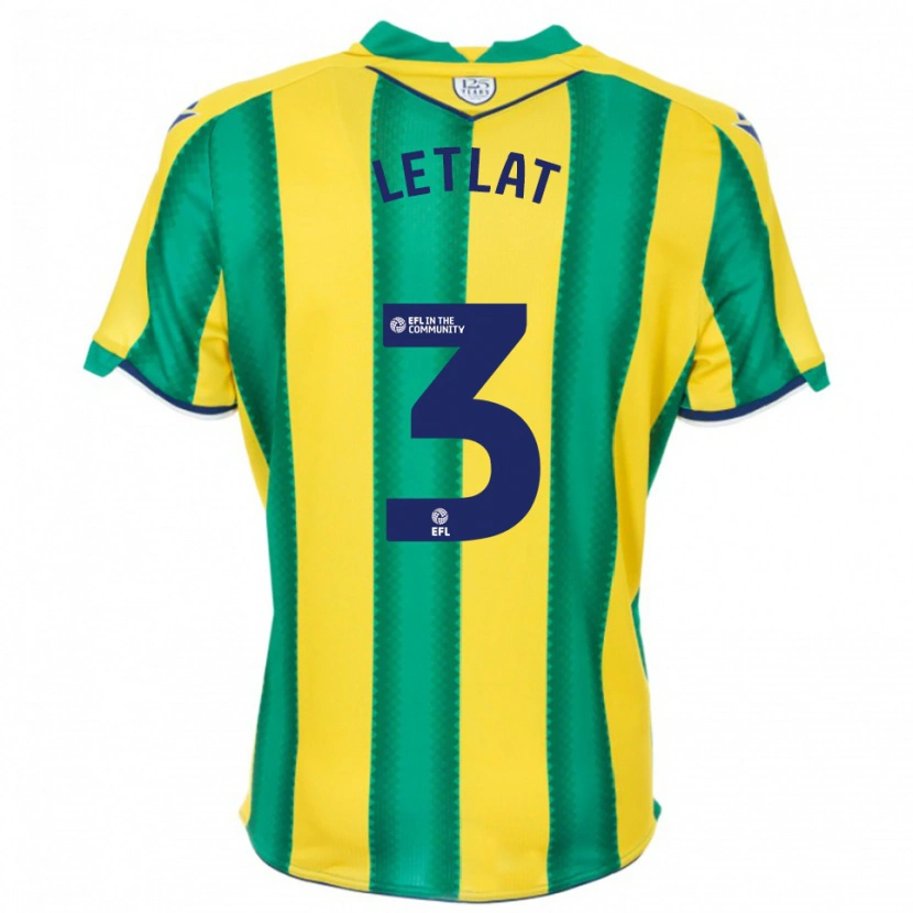 Danxen Bambino Maglia Adam Letlat #3 Giallo Verde Kit Gara Away 2025/26 Maglietta