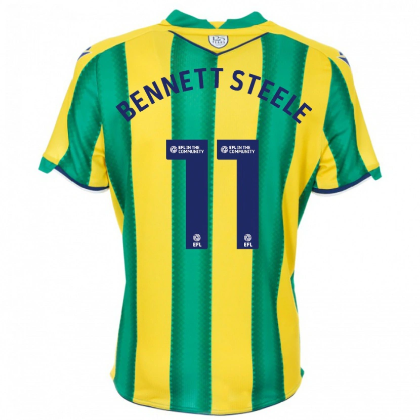 Danxen Bambino Maglia Lizzie Bennett-Steele #11 Giallo Verde Kit Gara Away 2025/26 Maglietta