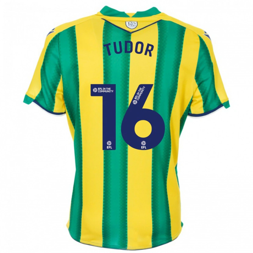Danxen Bambino Maglia Sophie Tudor #16 Giallo Verde Kit Gara Away 2025/26 Maglietta