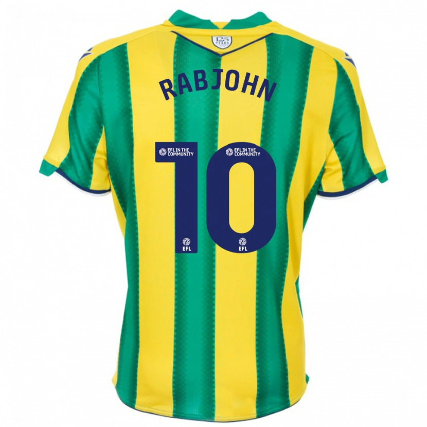 Danxen Bambino Maglia Olivia Rabjohn #10 Giallo Verde Kit Gara Away 2025/26 Maglietta