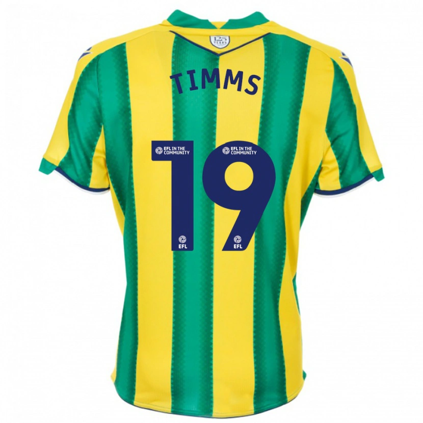Danxen Bambino Maglia Maria Timms #19 Giallo Verde Kit Gara Away 2025/26 Maglietta