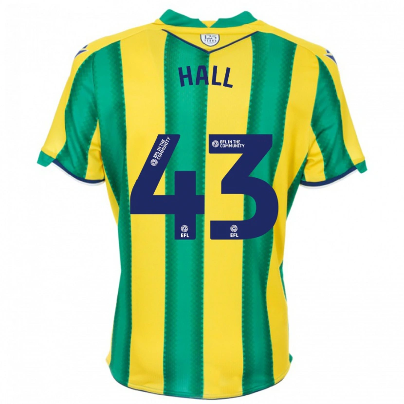 Danxen Bambino Maglia Reece Hall #43 Giallo Verde Kit Gara Away 2025/26 Maglietta