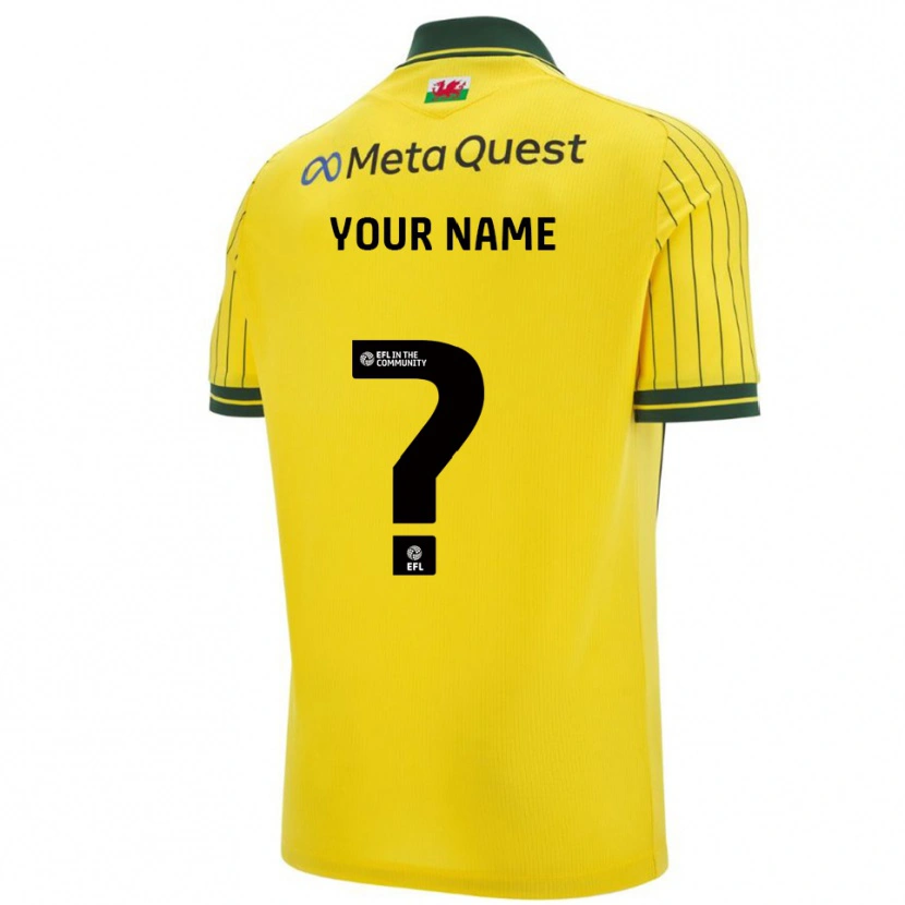 Danxen Bambino Maglia Il Tuo Nome #0 Giallo Verde Kit Gara Away 2025/26 Maglietta