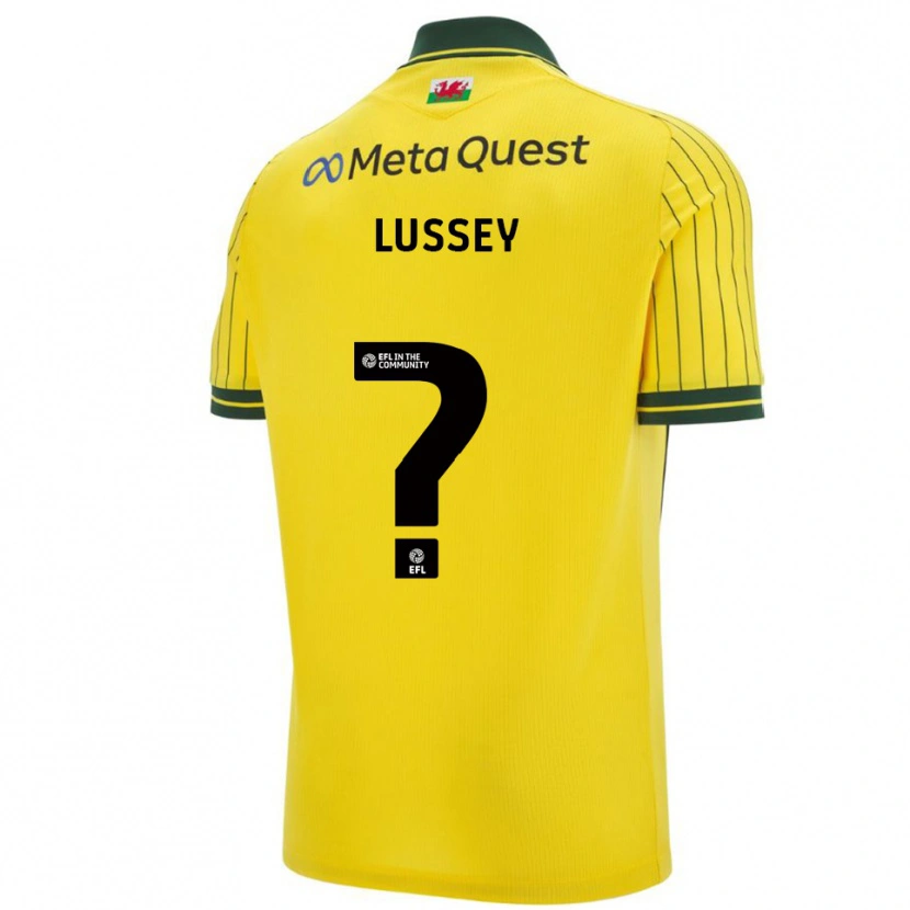 Danxen Bambino Maglia Alfie Lussey #0 Giallo Verde Kit Gara Away 2025/26 Maglietta