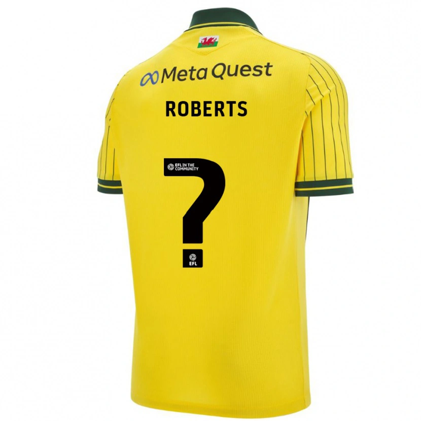Danxen Bambino Maglia Hari Roberts #0 Giallo Verde Kit Gara Away 2025/26 Maglietta
