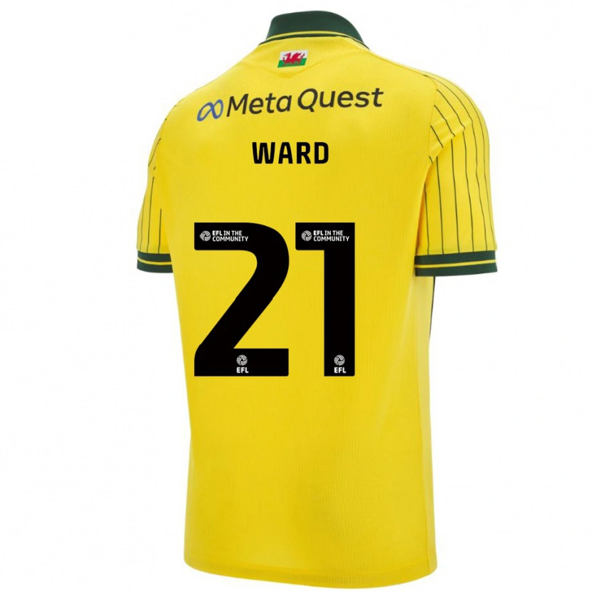 Danxen Bambino Maglia Danny Ward #21 Giallo Verde Kit Gara Away 2025/26 Maglietta