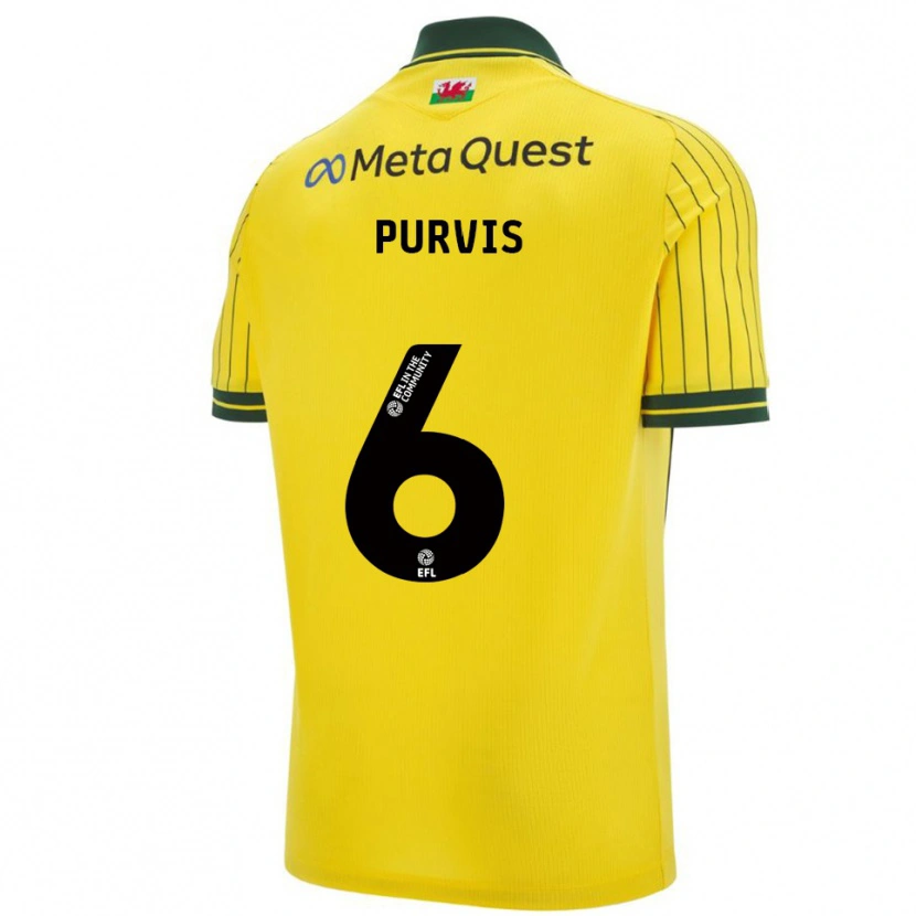 Danxen Bambino Maglia Max Purvis #6 Giallo Verde Kit Gara Away 2025/26 Maglietta