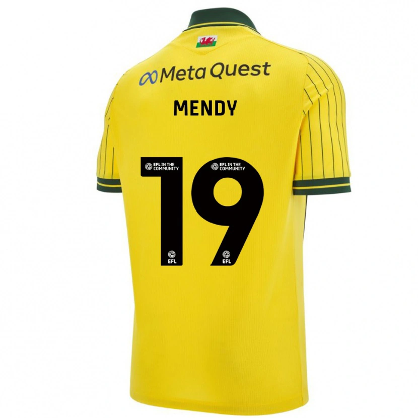 Danxen Bambino Maglia Jacob Mendy #19 Giallo Verde Kit Gara Away 2025/26 Maglietta