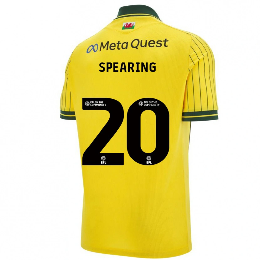 Danxen Bambino Maglia Natasha Spearing #20 Giallo Verde Kit Gara Away 2025/26 Maglietta