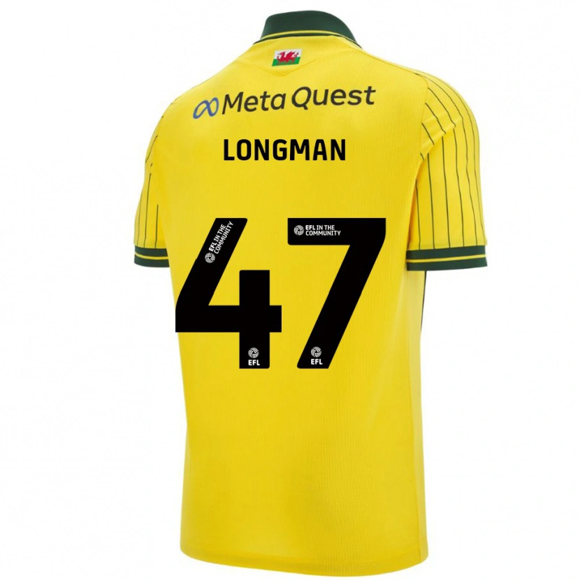 Danxen Bambino Maglia Ryan Longman #47 Giallo Verde Kit Gara Away 2025/26 Maglietta