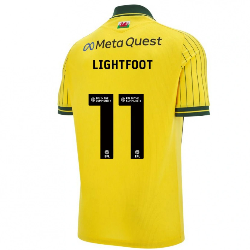 Danxen Bambino Maglia Amber Lightfoot #11 Giallo Verde Kit Gara Away 2025/26 Maglietta