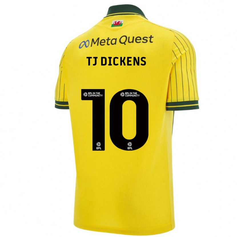 Danxen Bambino Maglia Tonicha Tj Dickens #10 Giallo Verde Kit Gara Away 2025/26 Maglietta