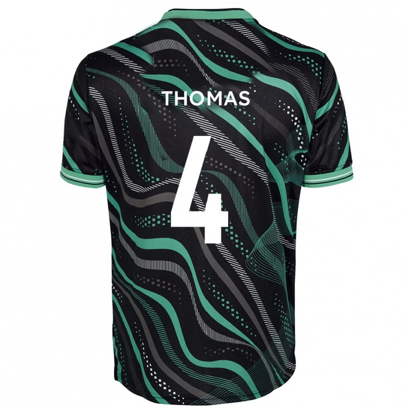 Danxen Bambino Maglia Terell Thomas #4 Nero Verde Kit Gara Away 2025/26 Maglietta