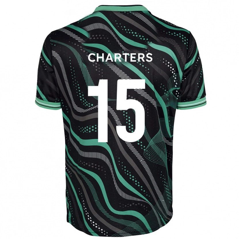 Danxen Bambino Maglia Taylor Charters #15 Nero Verde Kit Gara Away 2025/26 Maglietta
