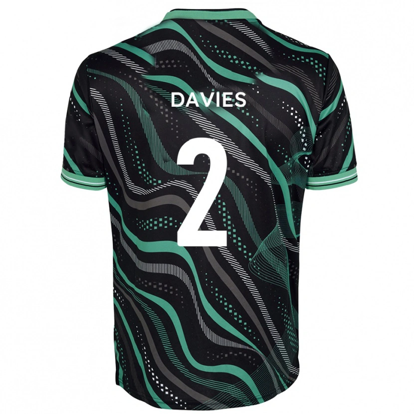 Danxen Bambino Maglia Archie Davies #2 Nero Verde Kit Gara Away 2025/26 Maglietta