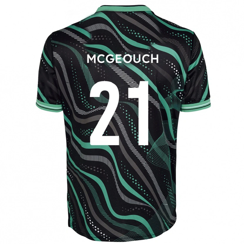 Danxen Bambino Maglia Dylan Mcgeouch #21 Nero Verde Kit Gara Away 2025/26 Maglietta