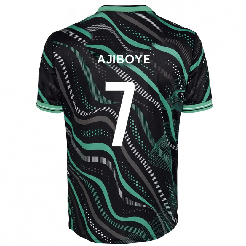 Danxen Bambino Maglia David Ajiboye #7 Nero Verde Kit Gara Away 2025/26 Maglietta