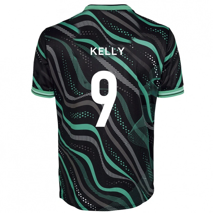 Danxen Bambino Maglia Georgie Kelly #9 Nero Verde Kit Gara Away 2025/26 Maglietta