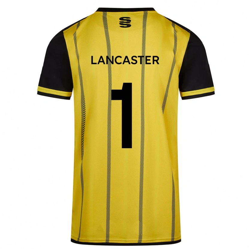 Danxen Bambino Maglia Aaron Lancaster #1 Giallo Nero Kit Gara Away 2025/26 Maglietta