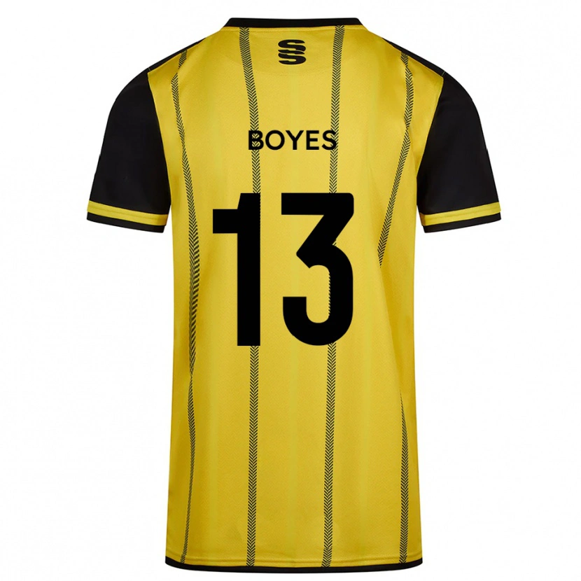 Danxen Bambino Maglia Patrick Boyes #13 Giallo Nero Kit Gara Away 2025/26 Maglietta