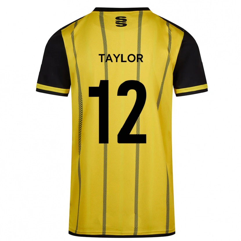 Danxen Bambino Maglia Max Taylor #12 Giallo Nero Kit Gara Away 2025/26 Maglietta