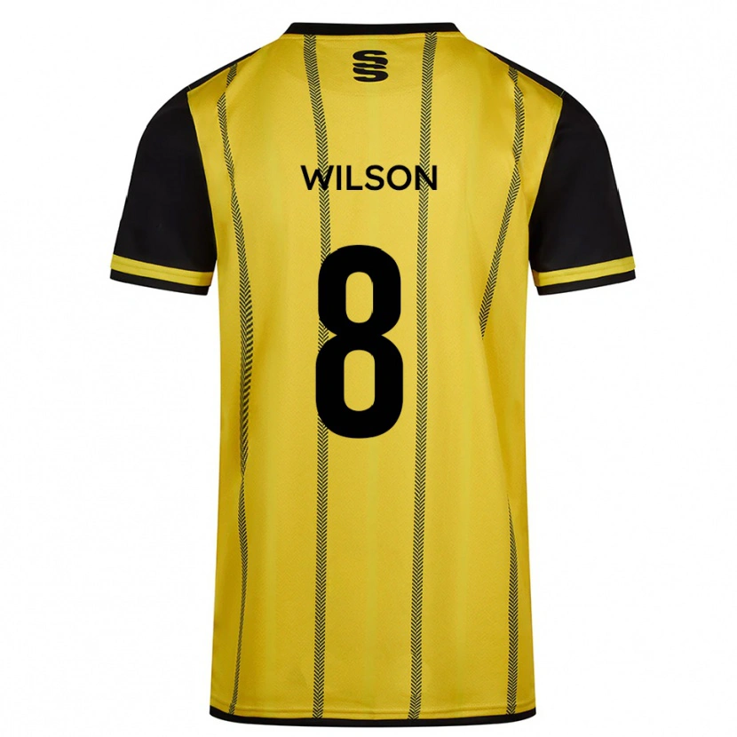 Danxen Bambino Maglia George Wilson #8 Giallo Nero Kit Gara Away 2025/26 Maglietta