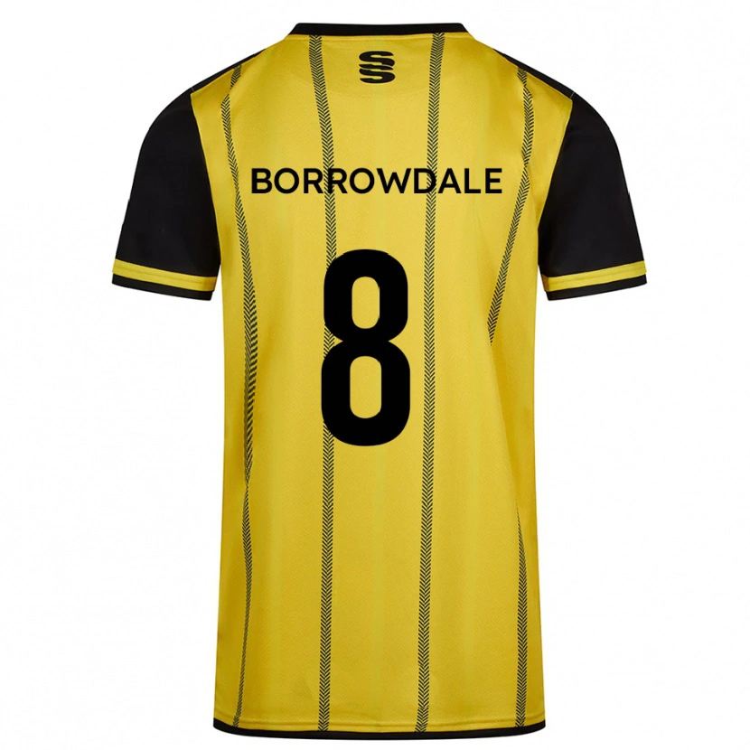 Danxen Bambino Maglia Imogen Borrowdale #8 Giallo Nero Kit Gara Away 2025/26 Maglietta