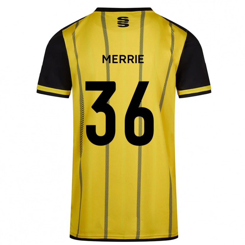 Danxen Bambino Maglia Chris Merrie #36 Giallo Nero Kit Gara Away 2025/26 Maglietta
