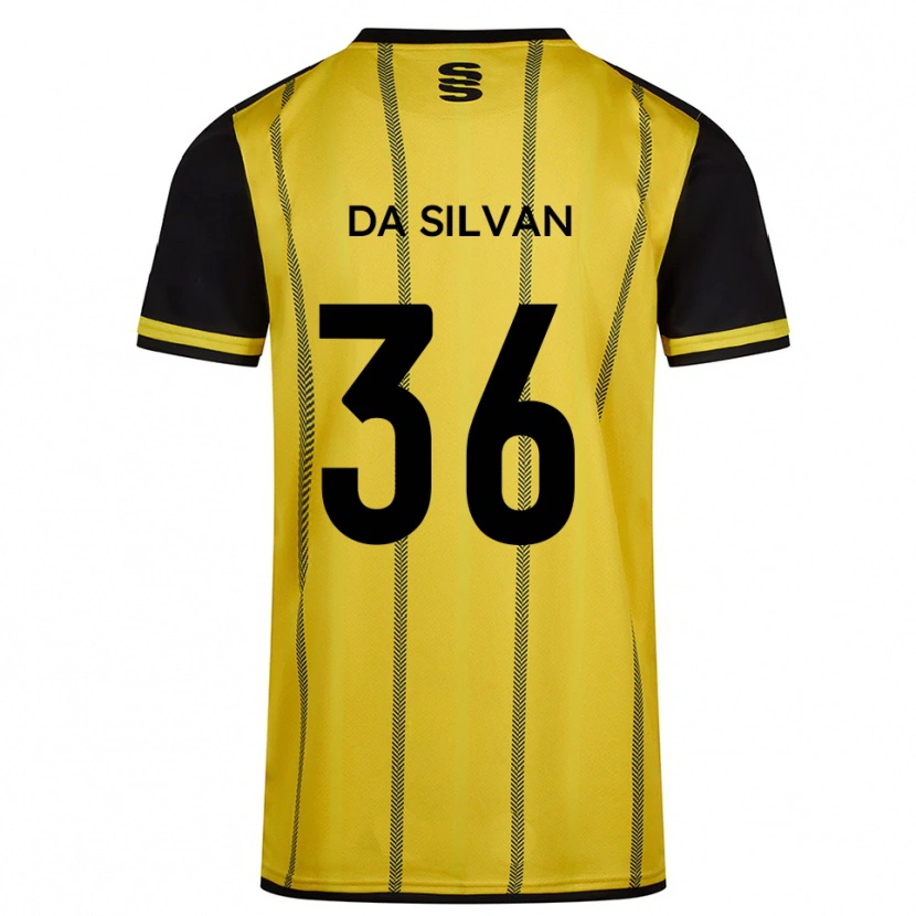 Danxen Bambino Maglia Elisaro Da Silvan #36 Giallo Nero Kit Gara Away 2025/26 Maglietta