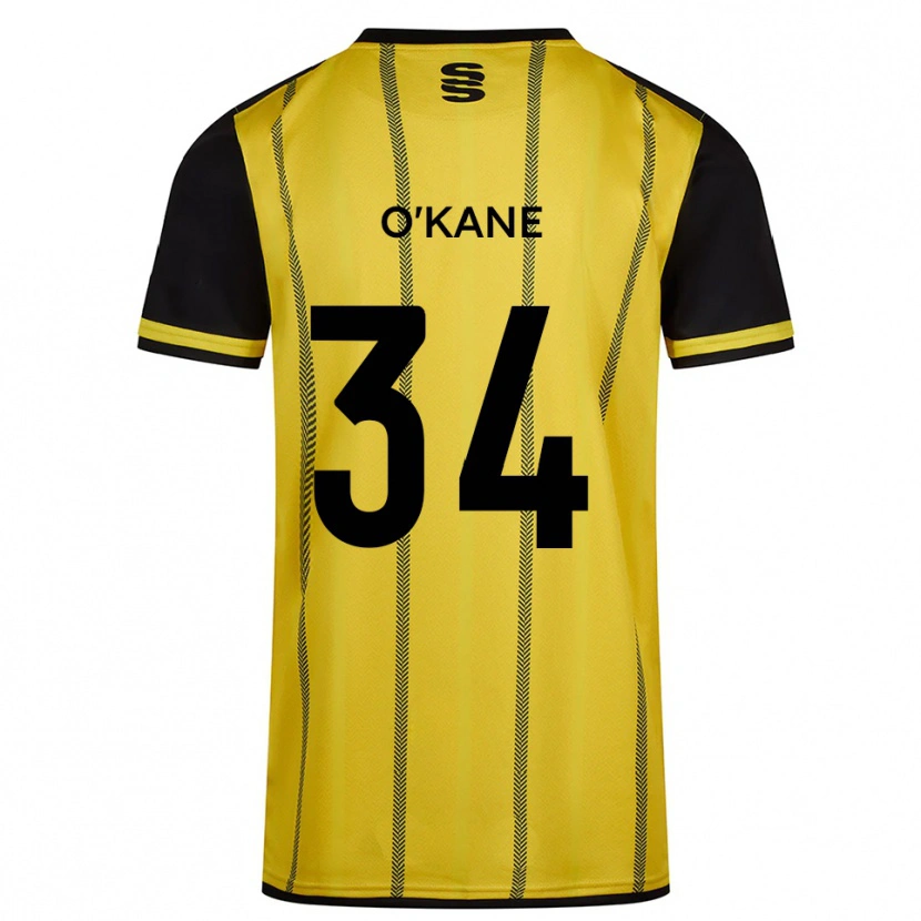 Danxen Bambino Maglia Taelor O'kane #34 Giallo Nero Kit Gara Away 2025/26 Maglietta