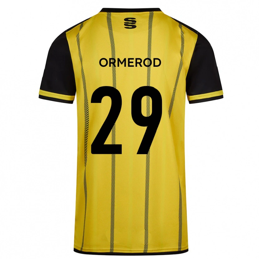 Danxen Bambino Maglia Danny Ormerod #29 Giallo Nero Kit Gara Away 2025/26 Maglietta