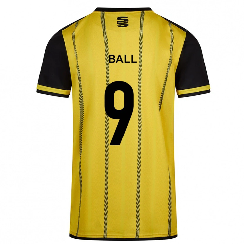 Danxen Bambino Maglia Theo Ball #9 Giallo Nero Kit Gara Away 2025/26 Maglietta