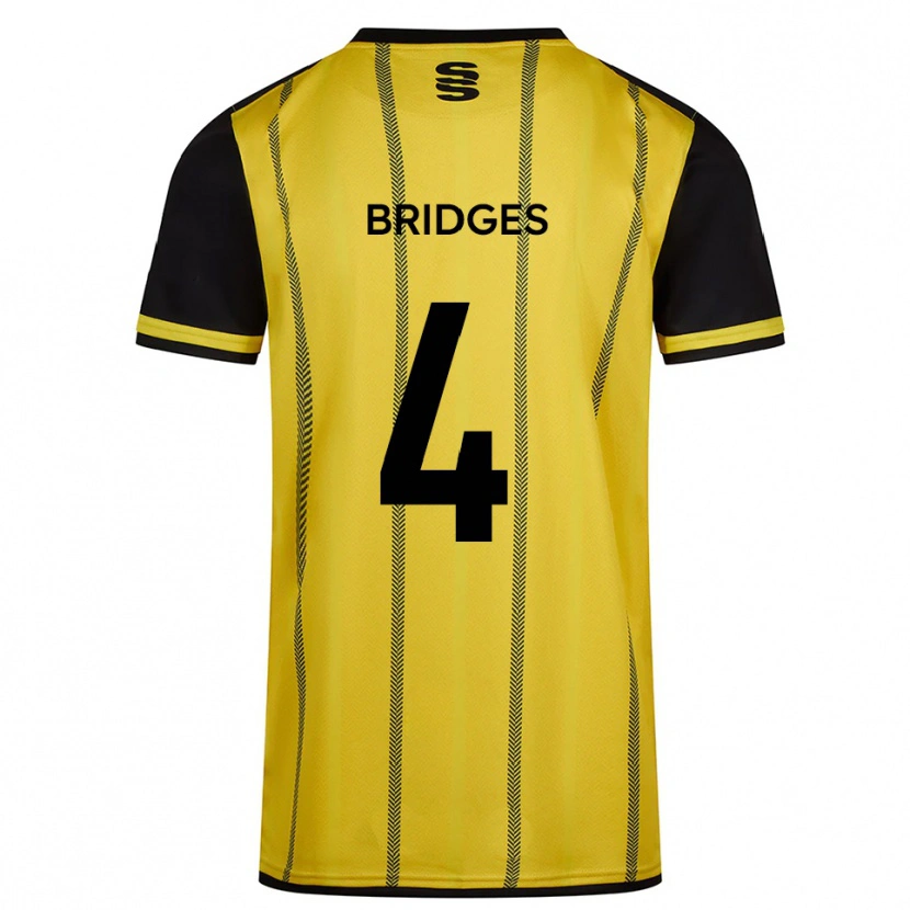 Danxen Bambino Maglia Jacob Bridges #4 Giallo Nero Kit Gara Away 2025/26 Maglietta