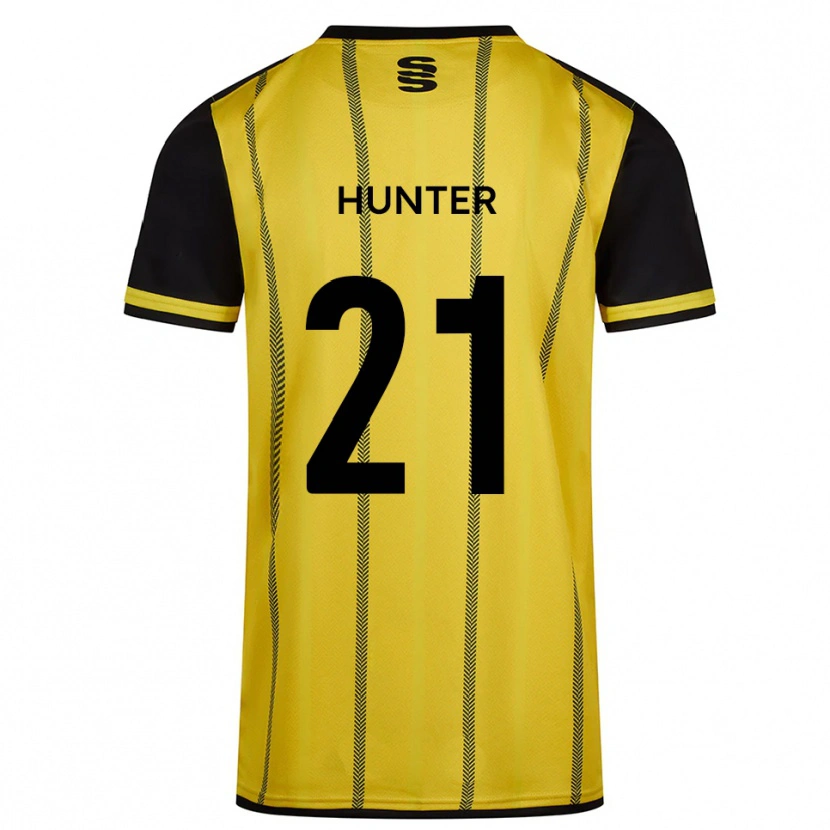 Danxen Bambino Maglia Megan Hunter #21 Giallo Nero Kit Gara Away 2025/26 Maglietta