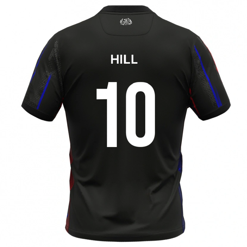 Danxen Bambino Maglia Ryan Hill #10 Nero Rosso Kit Gara Away 2025/26 Maglietta