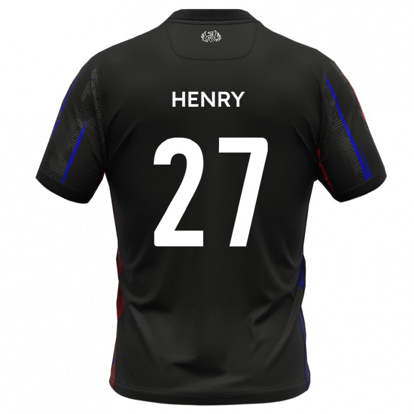 Danxen Bambino Maglia James Henry #27 Nero Rosso Kit Gara Away 2025/26 Maglietta