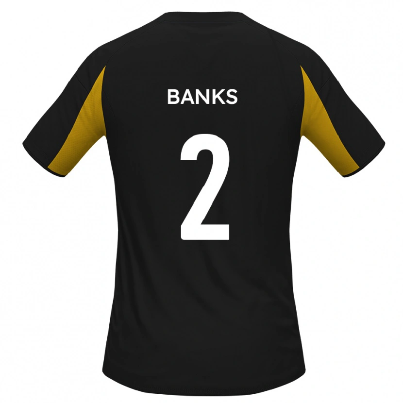 Danxen Bambino Maglia Lewis Banks #2 Nero Giallo Kit Gara Away 2025/26 Maglietta