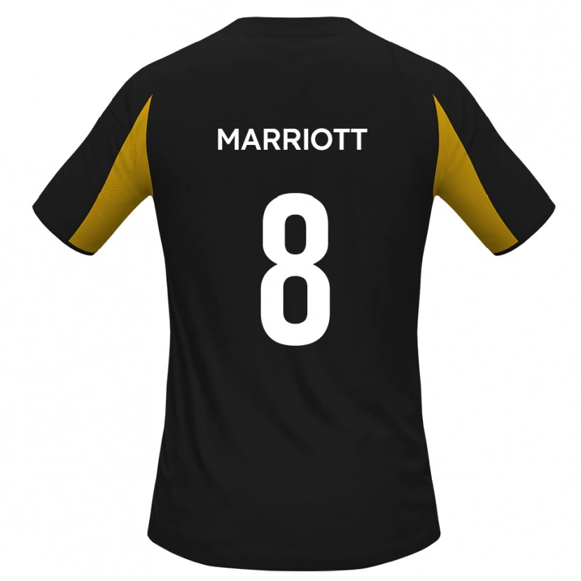 Danxen Bambino Maglia Isaac Marriott #8 Nero Giallo Kit Gara Away 2025/26 Maglietta
