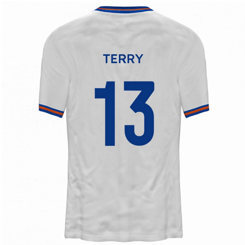Danxen Bambino Maglia Mason Terry #13 Bianco Blu Kit Gara Away 2025/26 Maglietta
