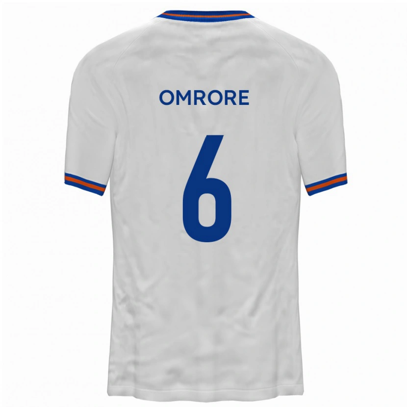 Danxen Bambino Maglia Manny Omrore #6 Bianco Blu Kit Gara Away 2025/26 Maglietta