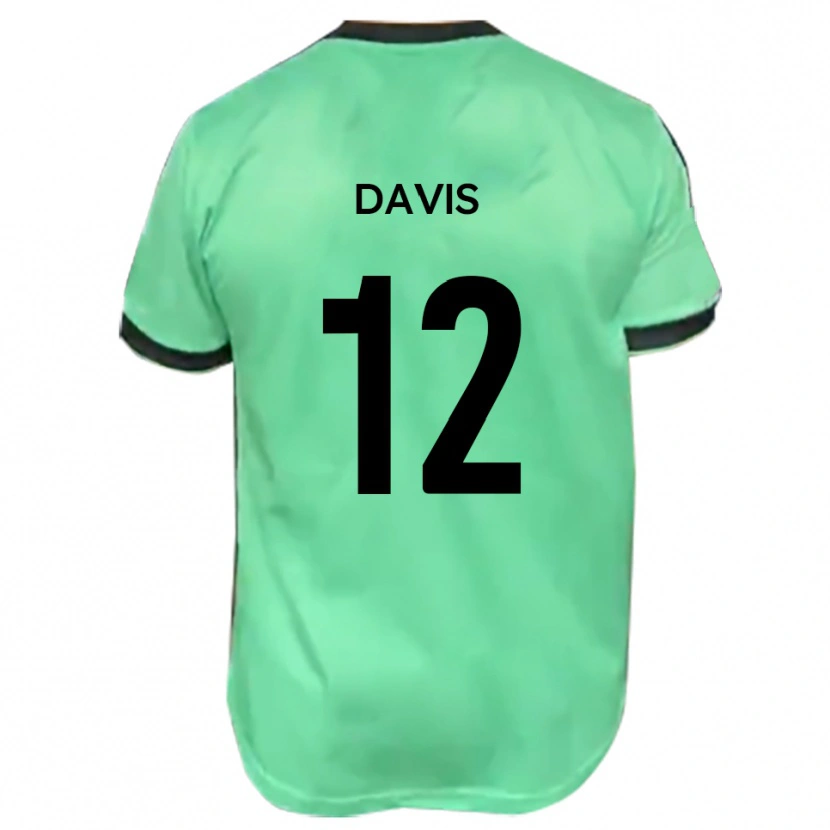 Danxen Bambino Maglia Sonnie Davis #12 Turchese Nero Kit Gara Away 2025/26 Maglietta